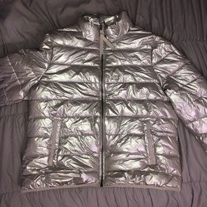 Silver Puffer Coat